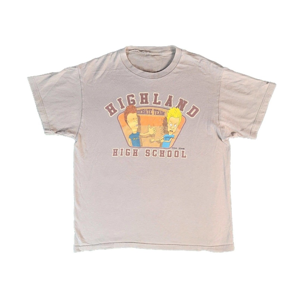 Vintage BEAVIS & BUTTHEAD HIGHLAND HIGH SCHOOL DEBATE TEAM T SHIRT L MTV PROMO